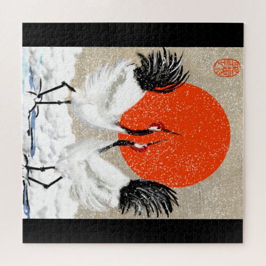 Japanse kranen Puzzle. Legpuzzel (Horizontaal)