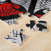 Japanse kranen, rood, grijs, grijs en zwart legpuzzel (Zijkant)