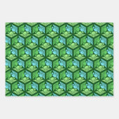 Japanse kranen, rood/grijs, groen, zwart/roze inpakpapier vel (Voorkant 2)