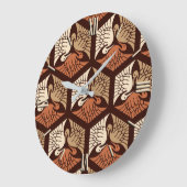 Japanse kranen, tan, roest en chocolade bruin grote klok (Hoek)