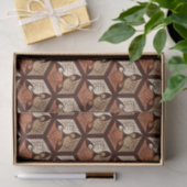 Japanse kranen, tan, roest en chocolade bruin tissuepapier (Geschenk)