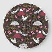 Japanse kranen: traditioneel naadloos patroon grote klok (Voorkant)