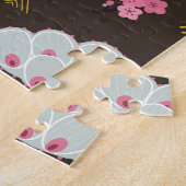 Japanse kranen: traditioneel naadloos patroon legpuzzel (Zijkant)