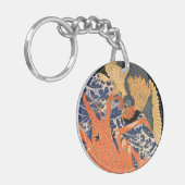 Japanse kreeft en vogel Ukiyo-e Sleutelhanger (Voorkant Links)