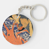 Japanse kreeft en vogel Ukiyo-e Sleutelhanger (Achterkant)