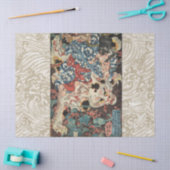 JAPANSE KRIJGER DIE EEN MONSTERACHTIGE KAT Ukiyoe  Tissuepapier (Craft)