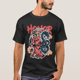 Japanse Krijger Eer Draak Kleding T-shirt