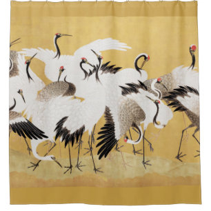 Japanse Kudde Kraanvogels Vintage Vogel Rijk Klass Douchegordijn