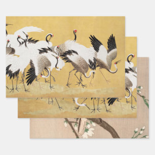 Japanse Kudde Kraanvogels Vintage Vogel Rijk Klass Inpakpapier Vel
