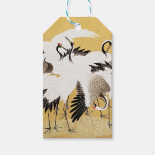 Japanse Kudde Kraanvogels Vintage Vogel Rijke Klas Cadeaulabel