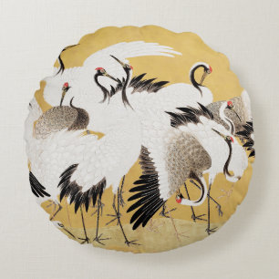 Japanse Kudde Kraanvogels Vintage Vogel Rijke Klas Rond Kussen