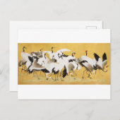 Japanse kudde van kranen - Ishida Yūtei - Briefkaart (Voorkant / Achterkant)