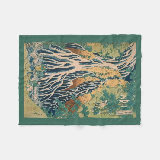 Japanse Kunst aangepaste monogram fleece deken (Voorkant (Horizontaal))