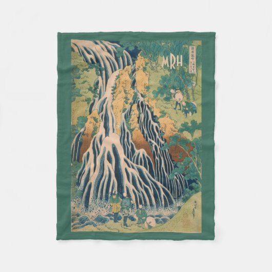 Japanse Kunst aangepaste monogram fleece deken (Voorkant)