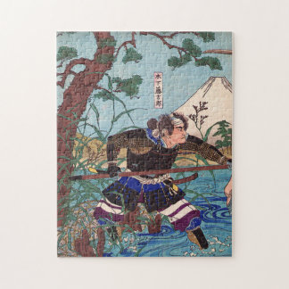 Japanse kunst - een Samurai klaar om aan te vallen Legpuzzel