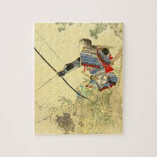 Japanse kunst - een Samurai met een langbuig buisj Legpuzzel