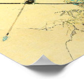 Japanse kunst - een Samurai met een langbuig buisj Poster (Hoek)