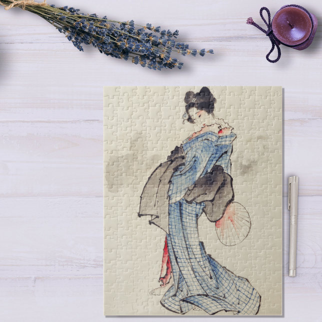 Voorlopige Anoniem Vast en zeker Japanse kunst Geisha in een Kimono met Fan Legpuzzel | Zazzle.nl