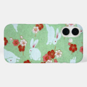 Japanse kunst: groene Sakuras en konijnen Case-Mate iPhone Case (Achterkant (horizontaal))