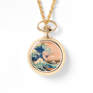 Japanse Kunst & Grote Golf van Kanagawa/Japan Fuji Horloge