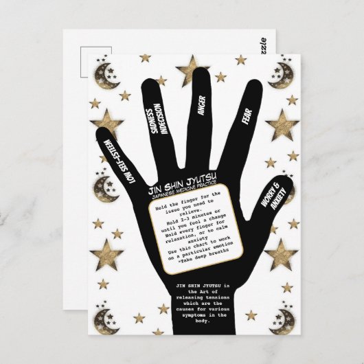 Japanse kunst harmoniseren leven energie hand briefkaart (Voorkant / Achterkant)