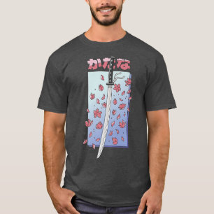 Japanse kunst Kawaii Sakura-boom Katana Anime Mang T-shirt