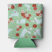 Japanse kunst: Koelbox van groene Sakuras en konij Blikjeskoeler (Voorkant)