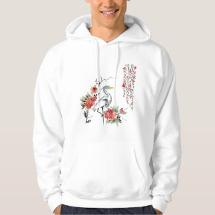 Japanse Kunst Kraanvogel Tuin Stijlvol Hoodie
