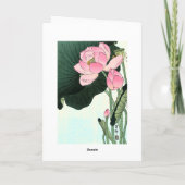  Japanse kunst: Lotus Flower Kaart (Achterkant)
