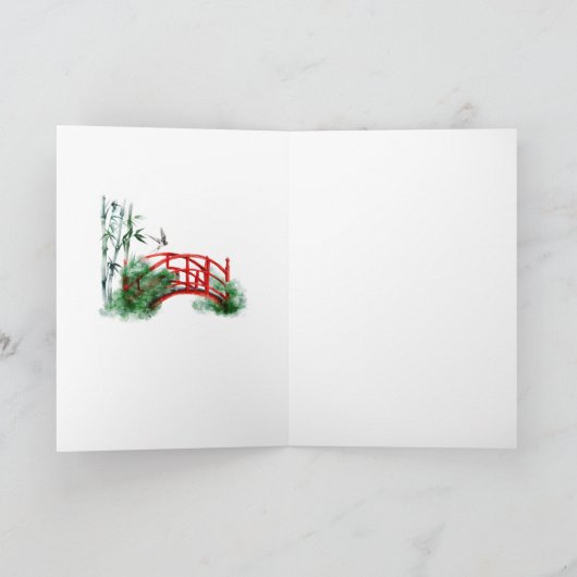 Japanse kunst met sol bedankkaart (Binnen)