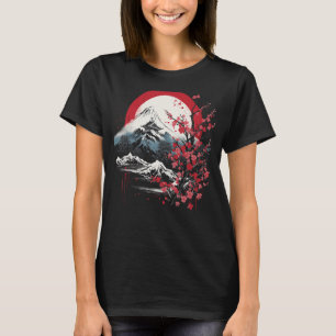 Japanse kunst Mount Fuji Cherry Blossom Japan Aest T-shirt