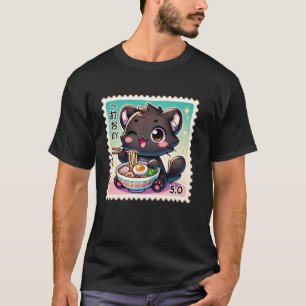 Japanse Kunst Mt. Fuji Noedel Liefhebber Welp Tijg T-shirt