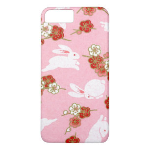 Japanse Kunst: Roze Sakura's & Konijnen iPhone 7 P Case-Mate iPhone Case
