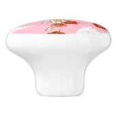 Japanse kunst: Roze Sakuras & Rabbits Ceramic Knob Keramische Knop (Zijkant)