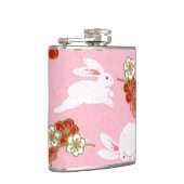 Japanse kunst: Roze Sakuras & Rabbits Hip Flask Heupfles (Rechts)