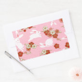 Japanse kunst: Roze Sakuras & Rabbits Rechthoekige Sticker (Envelop)
