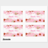 Japanse kunst: Roze Sakuras & Rabbits Rechthoekige Sticker (Vel)