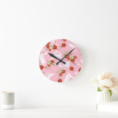 Japanse kunst: Roze Sakuras & Rabbits Wall Clock Ronde Klok (Huis)