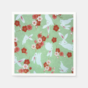 Japanse kunst - Sakuras en Rabbits Paper Napkins Servetten