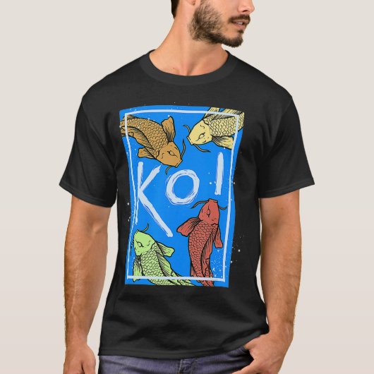 Japanse kunst Samurai esthetische Koi Fish T-shirt (Voorkant)