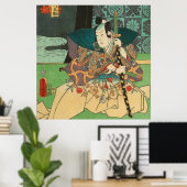 Japanse kunst - Samurai Holding A Katana Sword Poster (Thuiskantoor)