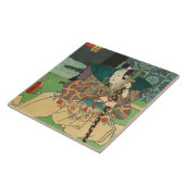Japanse kunst - Samurai Holding A Katana Sword Tegeltje (Zijkant)
