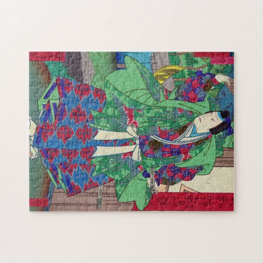 Japanse kunst - Samurai in het Show van Kabuki Legpuzzel (Horizontaal)