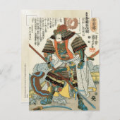 Japanse kunst Samurai met Sword Kuniyoshi Briefkaart (Voorkant / Achterkant)