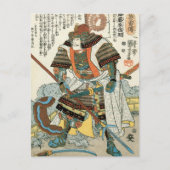  Japanse kunst Samurai met Sword Kuniyoshi Briefkaart (Voorkant)