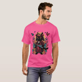 Japanse kunst Samurai Ninja Black Cat Warriors T-shirt (Voorkant volledig)