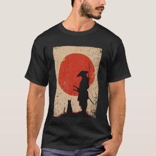 Japanse Kunst Samurai Vintage Vechters Retro Krijg T-shirt