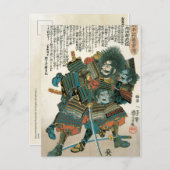  Japanse Kunst Samurai Warrier in strijd Briefkaart (Voorkant / Achterkant)