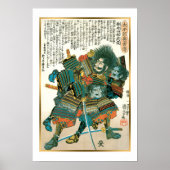 Japanse Kunst Samurai Warrior in strijd Poster (Voorkant)