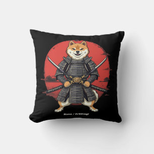 Japanse kunst Shiba Inu Samurai Graphic Design Kussen